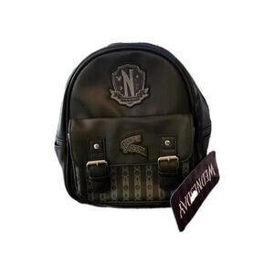 WEDNESDAY Addams Women's Mini Backpack Black MGM Nevermore Academy NWT